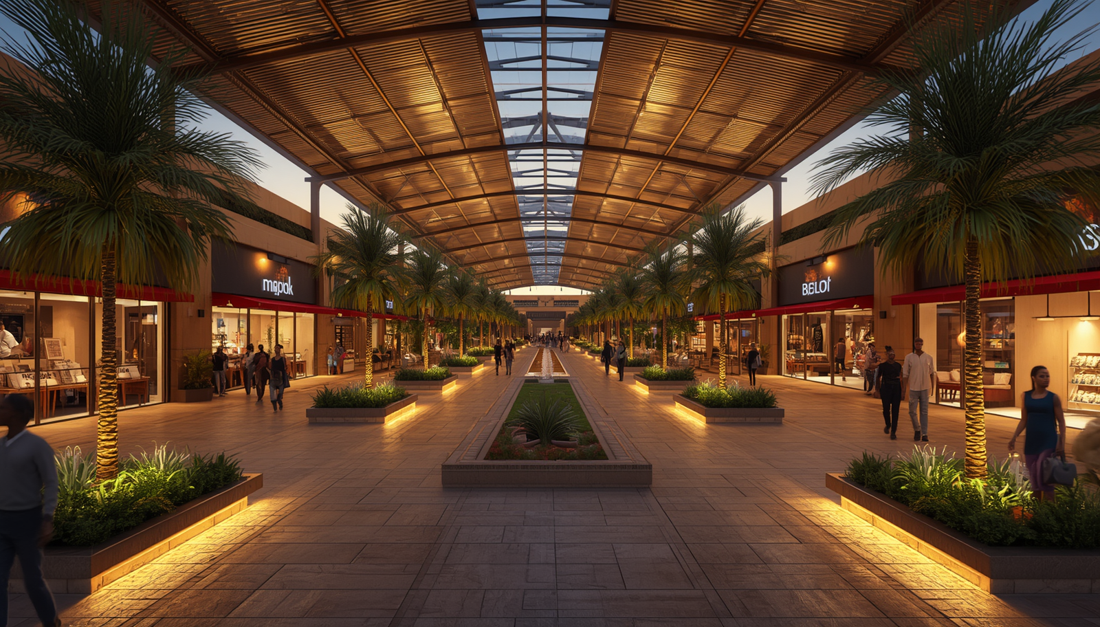 Covered retail gallery — illustrative visualisation