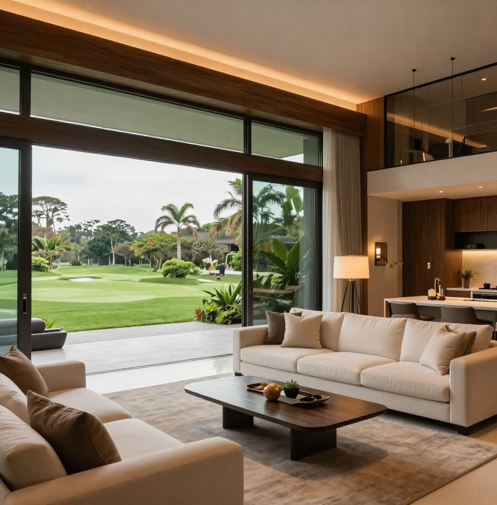 Residence overlooking the golf landscape — illustrative visualisation