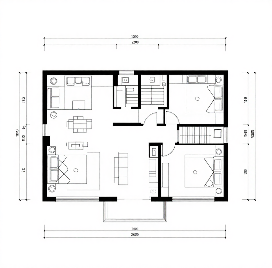 Duplex configuration illustrative floor plan